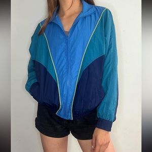 NWT blue & teal colorblock windbreaker